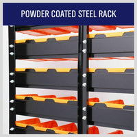 50-Piece Bin Wall Mounted Parts and Tool Storage Rack Organizer Rack for Workshop Tools Home & Garden Kings Warehouse 