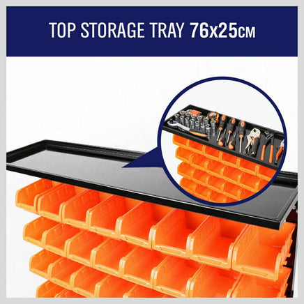 50-Piece Bin Wall Mounted Parts and Tool Storage Rack Organizer Rack for Workshop Tools Home & Garden Kings Warehouse 