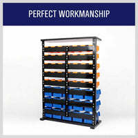 50-Piece Bin Wall Mounted Parts and Tool Storage Rack Organizer Rack for Workshop Tools Home & Garden Kings Warehouse 