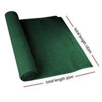 50% UV Sun Shade Cloth Shadecloth Sail Roll Mesh Garden Outdoor 1.83x30m Green Summer Outdoor Living Kings Warehouse 