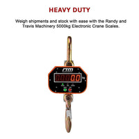 5000kg Electronic Crane Scales Industrial Hanging Digital Weight Tools Kings Warehouse 
