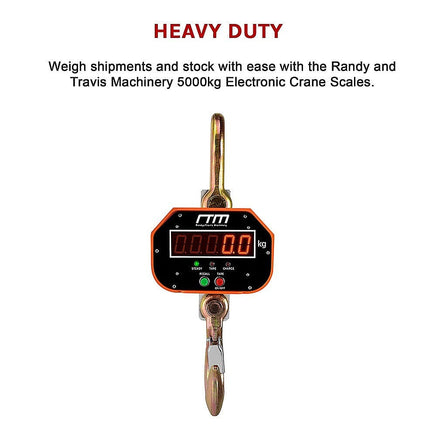 5000kg Electronic Crane Scales Industrial Hanging Digital Weight Tools Kings Warehouse 