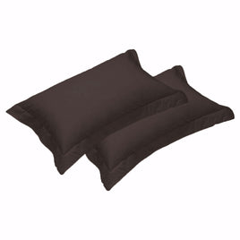 500TC Pair of Egyptian Cotton Tailored Standard Pillowcases Chocolate Home & Garden Kings Warehouse 