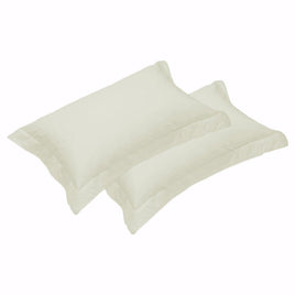 500TC Pair of Egyptian Cotton Tailored Standard Pillowcases Vanilla Home & Garden Kings Warehouse 
