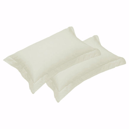 500TC Pair of Egyptian Cotton Tailored Standard Pillowcases Vanilla Home & Garden Kings Warehouse 