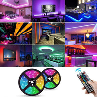 5050 RGB LED Strip Lights Waterproof SMD 300 IP65 5m 12V 44key IR Controller Kings Warehouse 