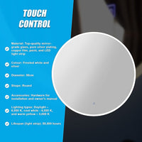 50cm LED Wall Mirror Bathroom Mirrors Light Decor Round Health & Beauty Kings Warehouse 