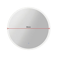 50cm LED Wall Mirror Bathroom Mirrors Light Decor Round Health & Beauty Kings Warehouse 