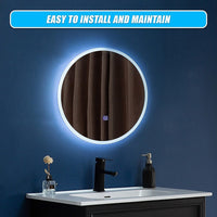 50cm LED Wall Mirror Bathroom Mirrors Light Decor Round Health & Beauty Kings Warehouse 