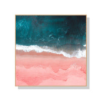 50cmx50cm Pink Sea Wood Frame Canvas Wall Art Kings Warehouse 