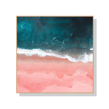 50cmx50cm Pink Sea Wood Frame Canvas Wall Art Kings Warehouse 
