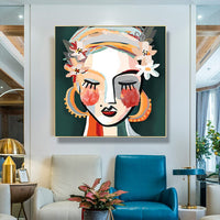 50cmx50cm Sophie II Gold Frame Canvas Wall Art Kings Warehouse 