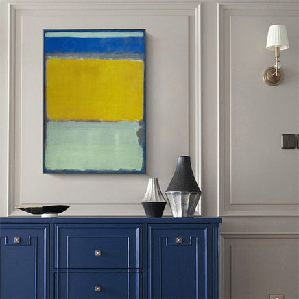 50cmx70cm Blue Yellow Green By Mark Rothko Black Frame Canvas Wall Art Kings Warehouse 