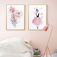 50cmx70cm Dancing Ballerina in Paris 2 Sets Gold Frame Canvas Wall Art Kings Warehouse 