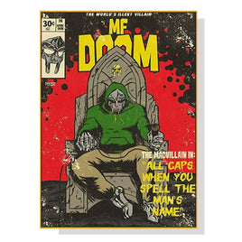 50cmx70cm MF DOOM Music Gold Frame Canvas Wall Art Kings Warehouse