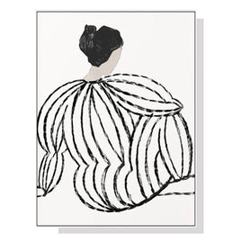 50cmx70cm Modern Lady White Frame Canvas Wall Art Kings Warehouse 