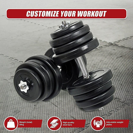 50KG Dumbbell Adjustable Weight Set Sports & Fitness Kings Warehouse 