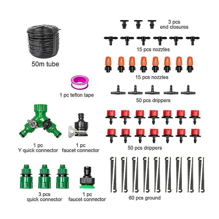 50M Hose Garden Irrigation System Plant Watering DIY Micro Drip Kits Tools Kings Warehouse 