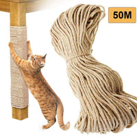 50m Sisal 10mm Rope Natural Twine Cord Thick Jute Hemp Manila Crafting Home Decor Kings Warehouse 