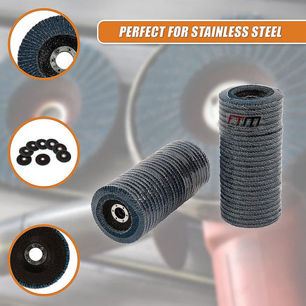 50x Pack Premium Zirconia Flap Disc Sanding Grinding 115mm 4.5" 40 Grit Tools Kings Warehouse 