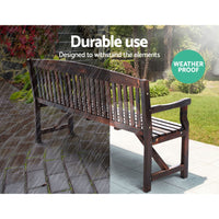 5FT Outdoor Garden Bench Wooden 3 Seat Chair Patio Furniture Charcoal Furniture Kings Warehouse 