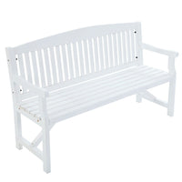 5FT Outdoor Garden Bench Wooden 3 Seat Chair Patio Furniture White Furniture Kings Warehouse 