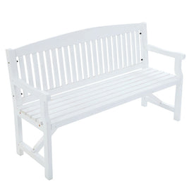 5FT Outdoor Garden Bench Wooden 3 Seat Chair Patio Furniture White Furniture Kings Warehouse 