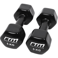 5kg Dumbbells Pair PVC Hand Weights Rubber Coated Sports & Fitness Kings Warehouse 