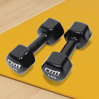 5kg Dumbbells Pair PVC Hand Weights Rubber Coated Sports & Fitness Kings Warehouse 