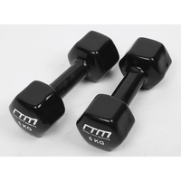 5kg Dumbbells Pair PVC Hand Weights Rubber Coated Sports & Fitness Kings Warehouse 
