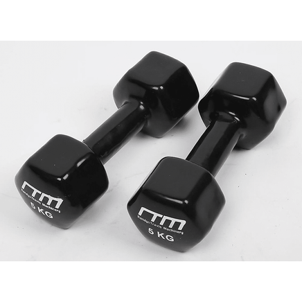 5kg Dumbbells Pair PVC Hand Weights Rubber Coated Sports & Fitness Kings Warehouse 