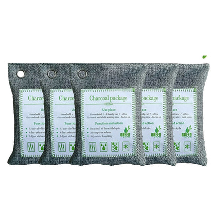 5PCS Air Purifying Bags Activated Bamboo Charcoal Freshener for Car Home Shoes 200g Kings Warehouse 