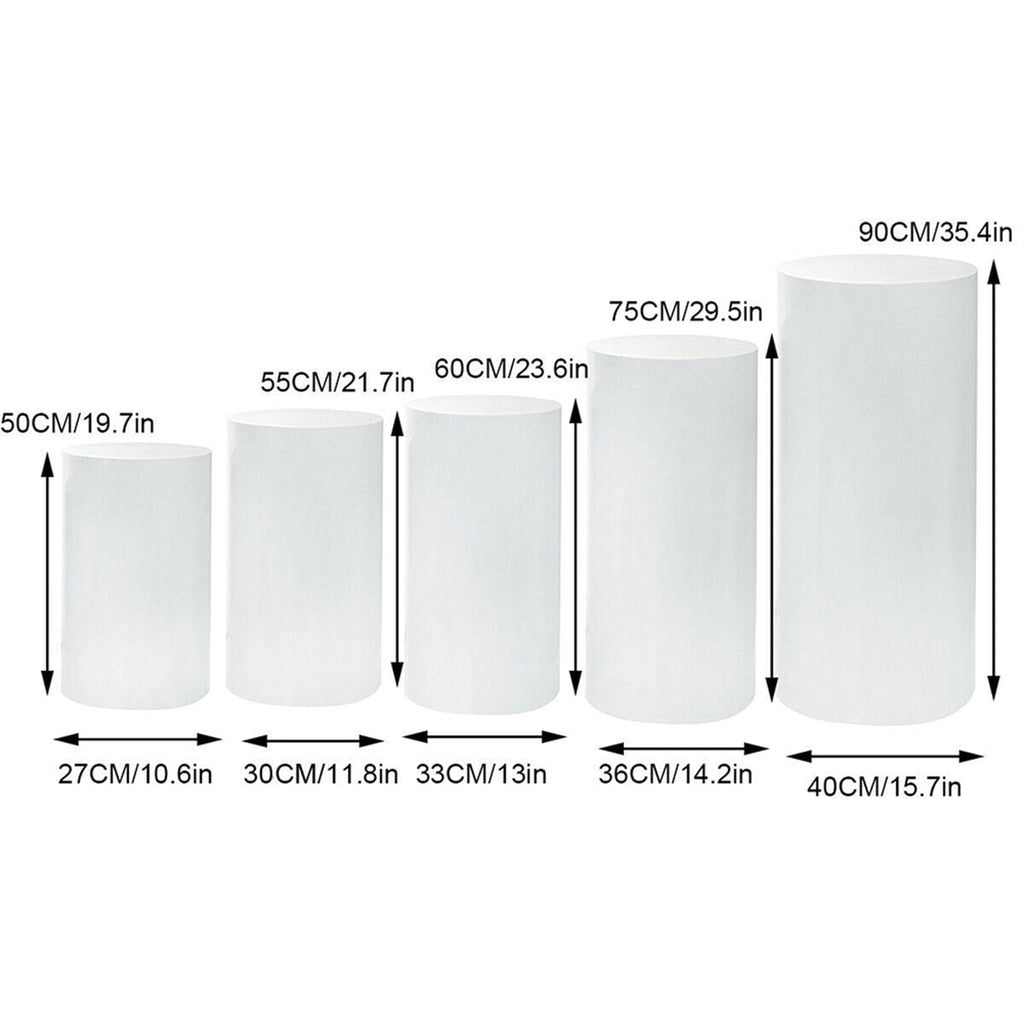 Round Plinth Cylinder Pedestal Wedding Party Decor Display Stand Gold Cover - Foto 3