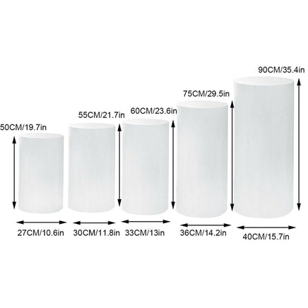 5PCS Round Plinth Cylinder Display Stand Pedestal Wedding Party Shop Display AU Mid Season Sale Kings Warehouse 