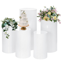 5PCS Round Plinth Cylinder Display Stand Pedestal Wedding Party Shop Display AU Mid Season Sale Kings Warehouse 