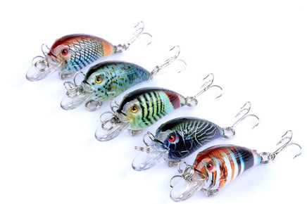 5x 4.5cm Popper Crank Bait Fishing Lure Lures Surface Tackle Saltwater Kings Warehouse 