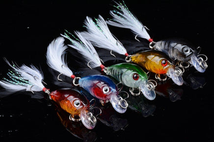 5x 4.5cm Popper Crank Bait Fishing Lure Lures Surface Tackle Saltwater Kings Warehouse 