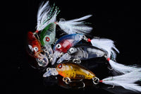 5x 4.5cm Popper Crank Bait Fishing Lure Lures Surface Tackle Saltwater Kings Warehouse 