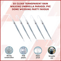 5x Clear Transparent Rain Walking Umbrella Parasol PVC Dome Wedding Party Favour Home & Garden Kings Warehouse 