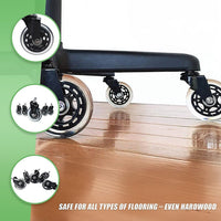 5x Office Chair Rollerblade Caster Wheels Safe for All Floors - Universal Fit Furniture Kings Warehouse 