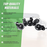 5x Office Chair Rollerblade Caster Wheels Safe for All Floors - Universal Fit Furniture Kings Warehouse 