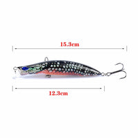 5X Popper Poppers 12.3cm Fishing Lure Lures Surface Tackle Fresh Saltwater Kings Warehouse 