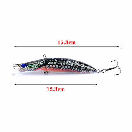 5X Popper Poppers 12.3cm Fishing Lure Lures Surface Tackle Fresh Saltwater Kings Warehouse 