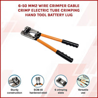 6-50 mm2 Wire Crimper Cable Crimp Electric Tube Crimping Hand Tool Battery Lug Tools Kings Warehouse 