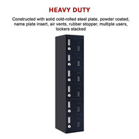 6-Door Locker for Office Gym Shed School Home Storage Furniture Kings Warehouse 