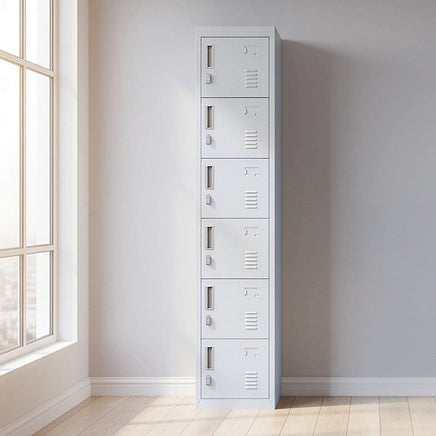 6-Door Locker for Office Gym Shed School Home Storage Furniture Kings Warehouse 