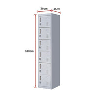 6-Door Locker for Office Gym Shed School Home Storage Furniture Kings Warehouse 