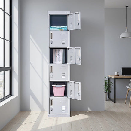 6-Door Locker for Office Gym Shed School Home Storage Furniture Kings Warehouse 