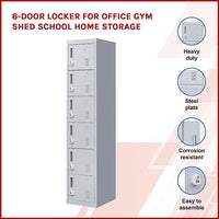 6-Door Locker for Office Gym Shed School Home Storage Furniture Kings Warehouse 