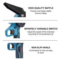 6" Mini Cordless Electric Chainsaw 2X Battery Powered Wood Cutter Rechargeable BestSellers Kings Warehouse 